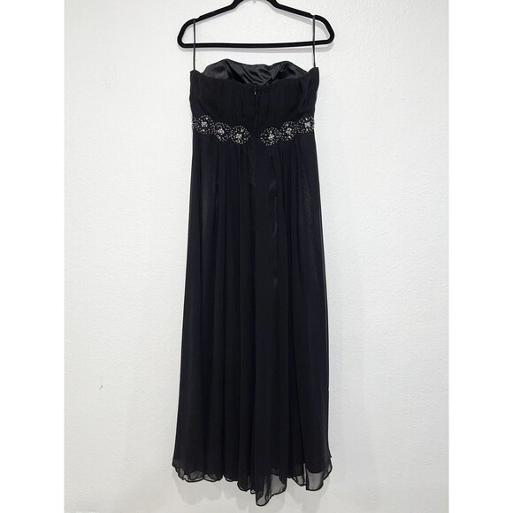 May Queen Couture Black Formal Long Dress 10 Strapless Prom Party Wedding Guest - Picture 12 of 16